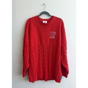 Disney Parks Spirit Jersey Walt Disney World Red Cable Knit Sweater Size L NEW